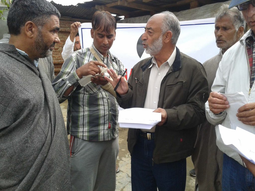 CHEQUE DISTRIBUTION AS FLOOD RELIEF IN NAI BASTI ANANTANAG