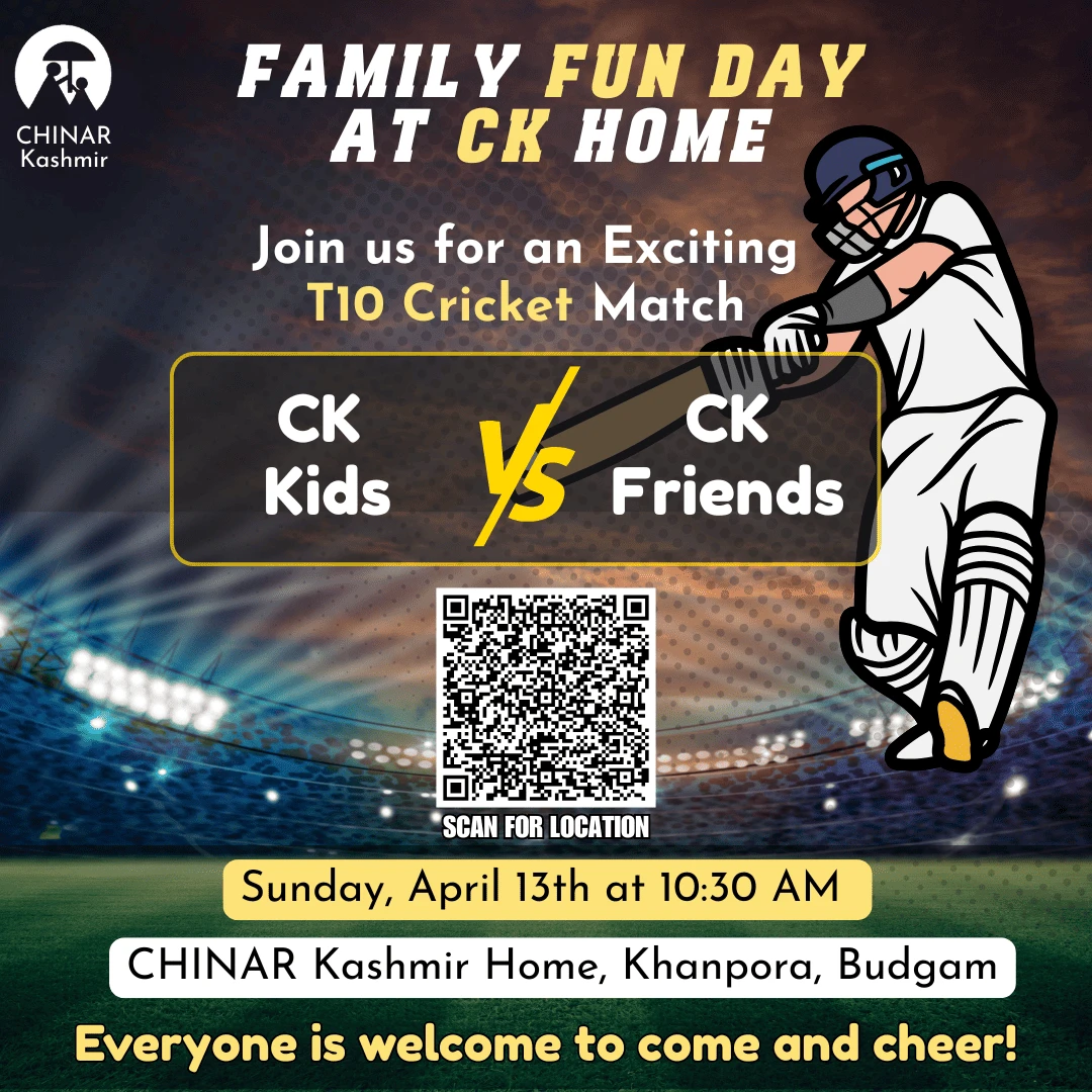 Join Us for a T10 Cricket Match: CHINAR Kids vs. Visitors